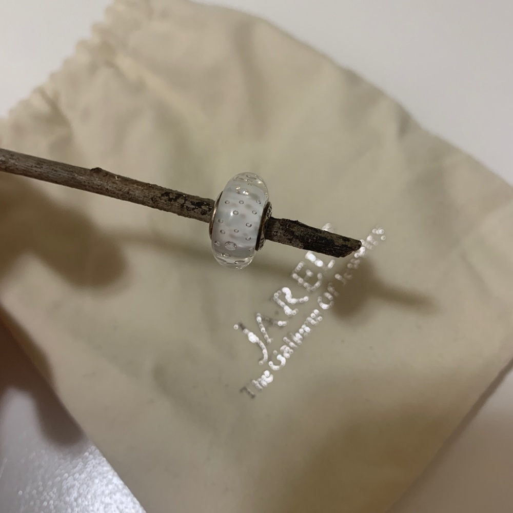 Pandora white glass bead